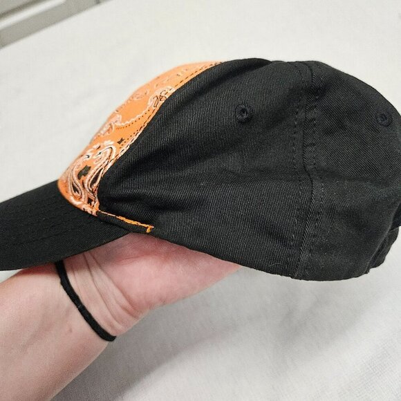 STIHL Black Orange Bandana Style Baseball Hat Cap Adjustable Hook Loop‎ - Picture 7 of 9